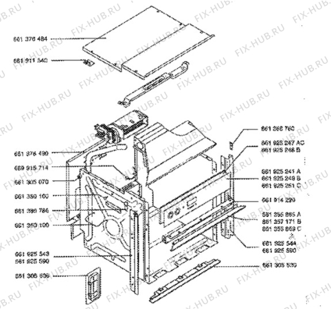 Взрыв-схема плиты (духовки) Aeg 5401B-W - Схема узла H10 Outer Frame
